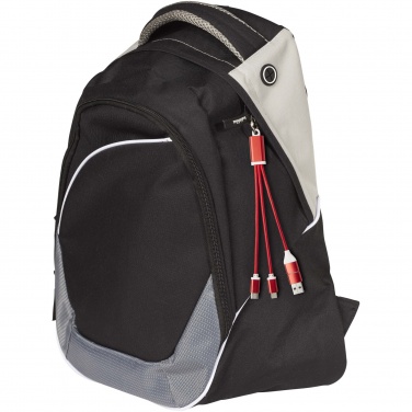 Logotrade promotional item picture of: Metal 4-in-1 recycled aluminium charging cable with keychain