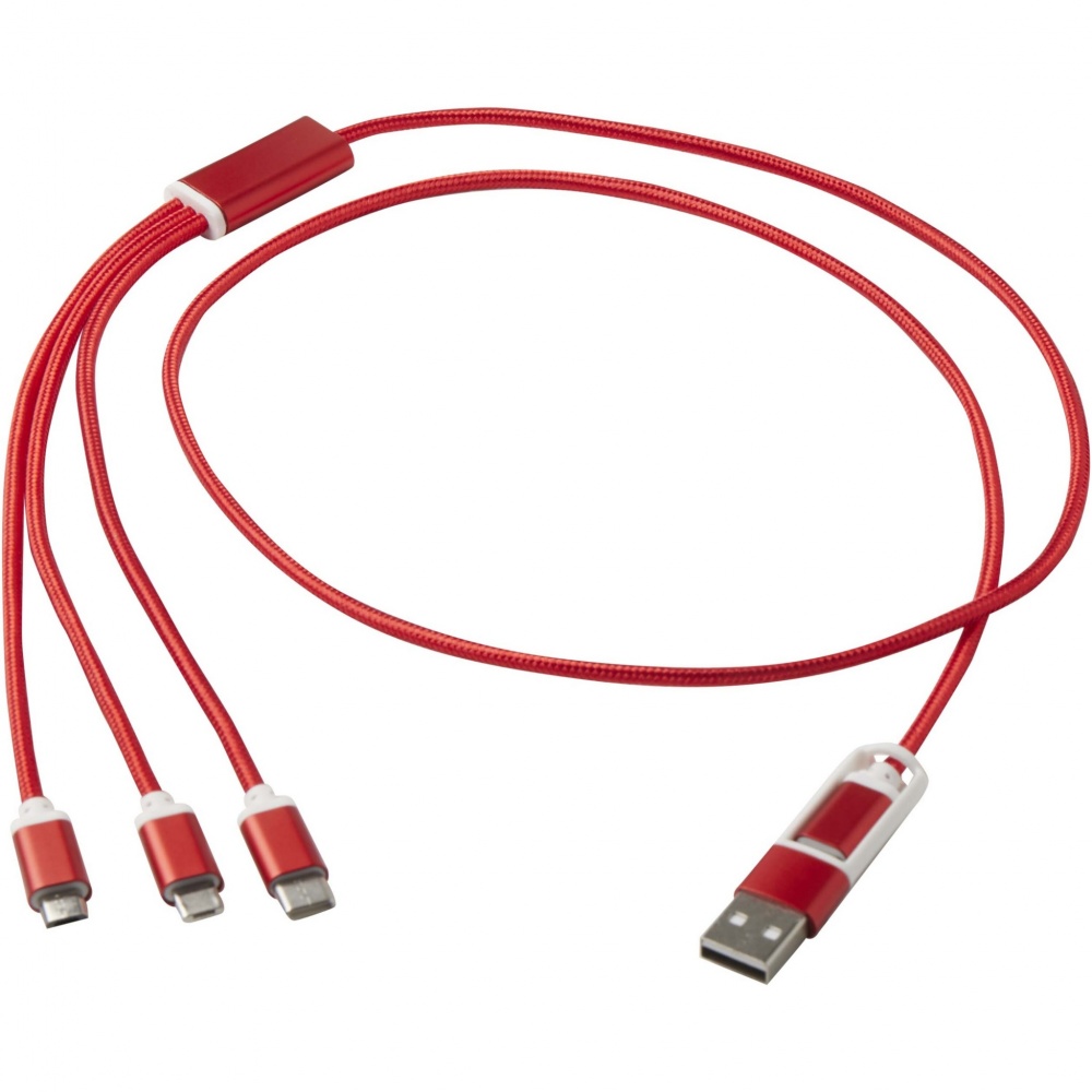 Logo trade advertising products picture of: Versatile 5-1 recycled aluminium charging cable