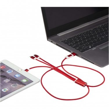 Logo trade promotional merchandise photo of: Versatile 5-1 recycled aluminium charging cable