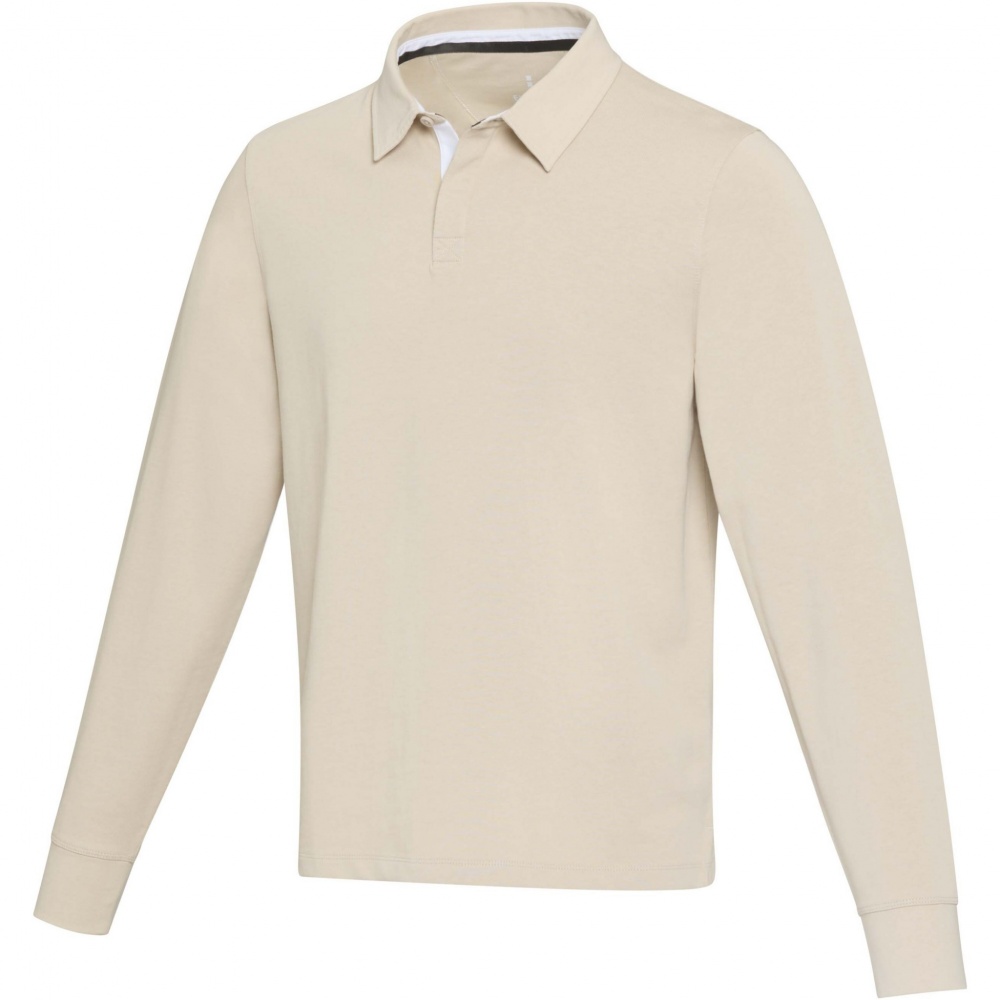 Logo trade corporate gifts image of: Clyde unisex organic rugby polo sweatshirt