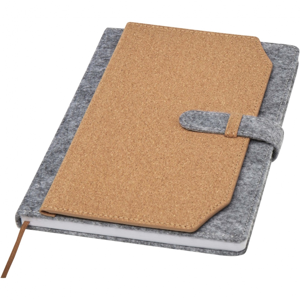 Logo trade promotional gift photo of: Viviana A5 recycled felt and cork notebook
