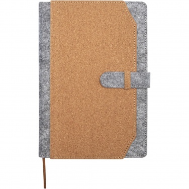 Logo trade promotional products picture of: Viviana A5 recycled felt and cork notebook