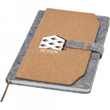 Logo trade business gifts image of: Viviana A5 recycled felt and cork notebook