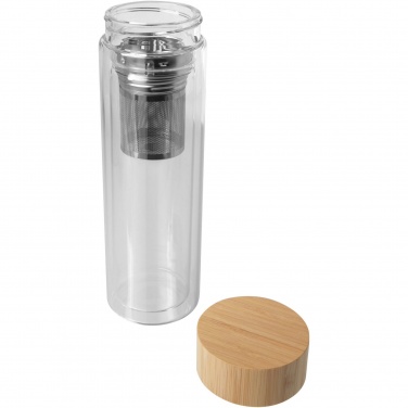 Logotrade promotional gift picture of: Bailey 400 ml borsilicate glass infuser bottle with bamboo lid