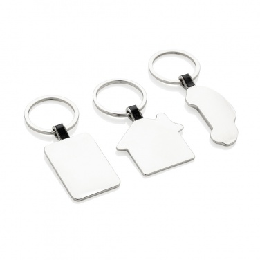 Logotrade advertising product picture of: RCS recycled zinc alloy rectangle keyring