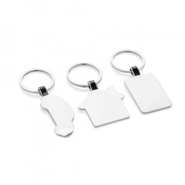 Logo trade business gifts image of: RCS recycled zinc alloy rectangle keyring