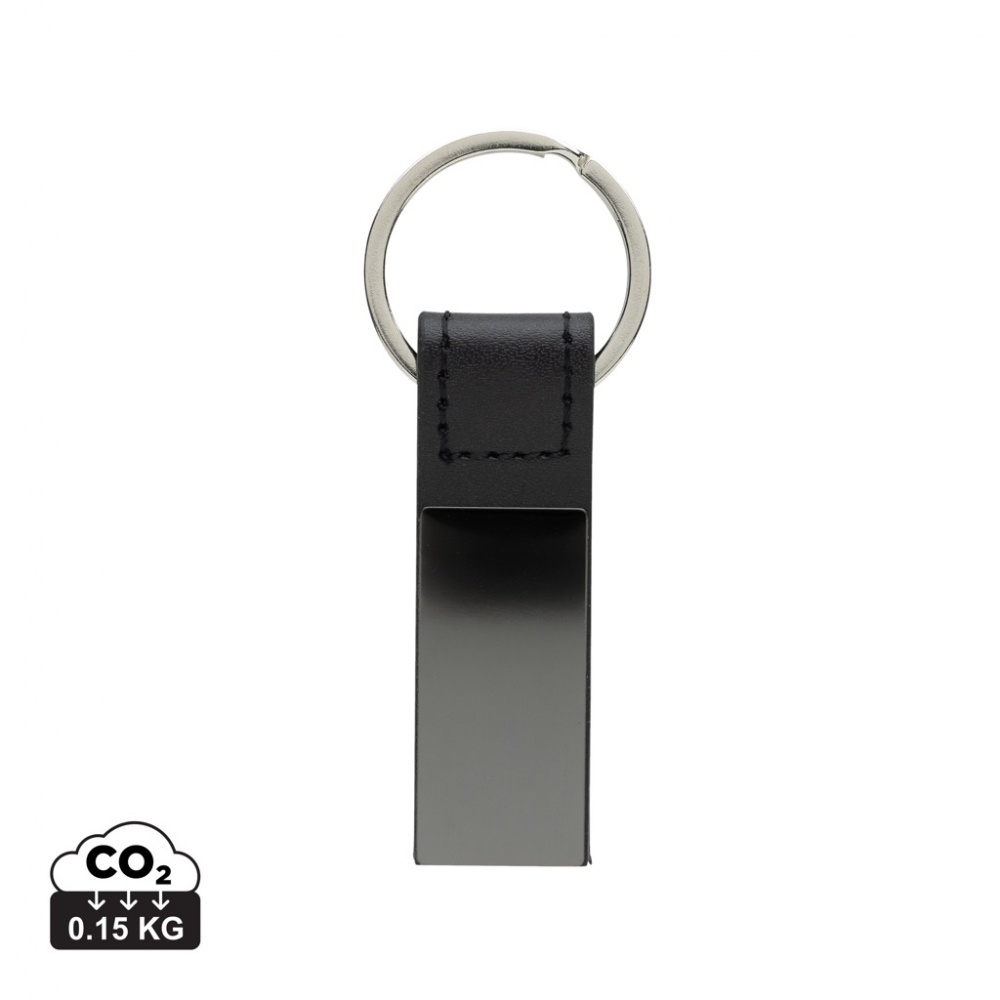Logo trade advertising products image of: Luxury PU keychain RCS recycled zinc alloy