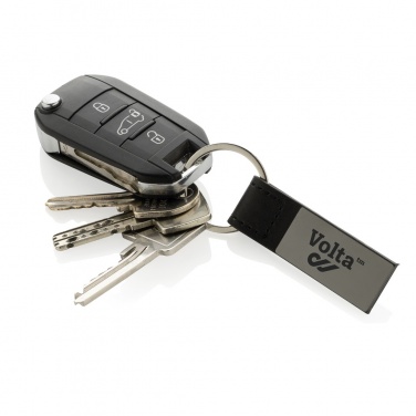 Logotrade corporate gift picture of: Luxury PU keychain RCS recycled zinc alloy