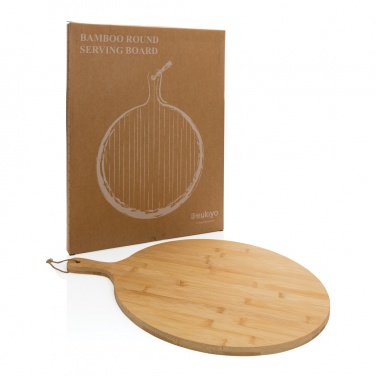 Logo trade promotional giveaway photo of: Ukiyo bamboo round serving board