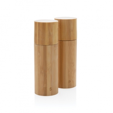 Logo trade promotional gifts picture of: Ukiyo bamboo salt and pepper mill set
