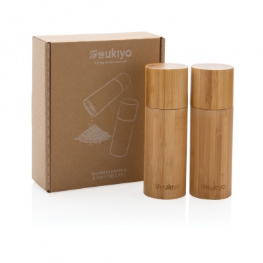 Logotrade promotional item picture of: Ukiyo bamboo salt and pepper mill set