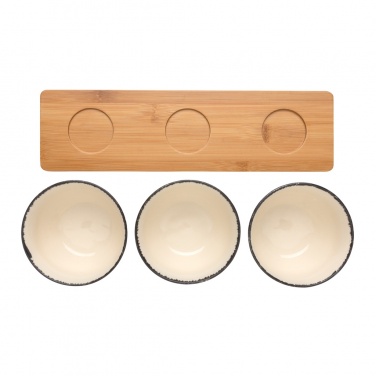 Logotrade promotional item image of: Ukiyo 3pc serving bowl set with bamboo tray