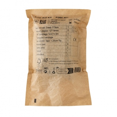 Logo trade promotional item photo of: RCS recycled nubuck PU pouch first aid set mailable