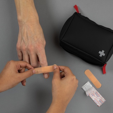 Logo trade corporate gifts picture of: RCS recycled nubuck PU pouch  first aid set