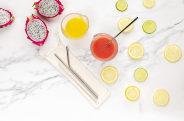 Logotrade promotional products photo of: Reusable stainless steel 3 pcs straw set