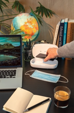 Logotrade promotional merchandise photo of: UV-C steriliser box with 5W wireless charger