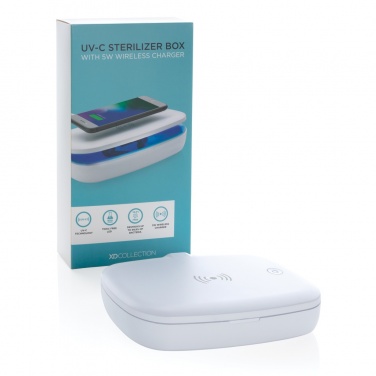 Logotrade promotional items photo of: UV-C steriliser box with 5W wireless charger