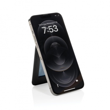 Logo trade promotional gifts image of: Magstand RCS recycled PU magnetic phone wallet with stand