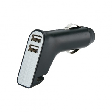 Logo trade promotional merchandise image of: Dual port car charger with belt cutter and hammer