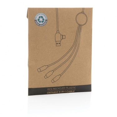 Logotrade promotional giveaway image of: RCS recycled plastic Ontario 6-in-1 cable