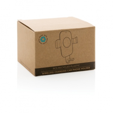 Logotrade promotional items photo of: RCS recycled plastic 10W wireless charging car holder