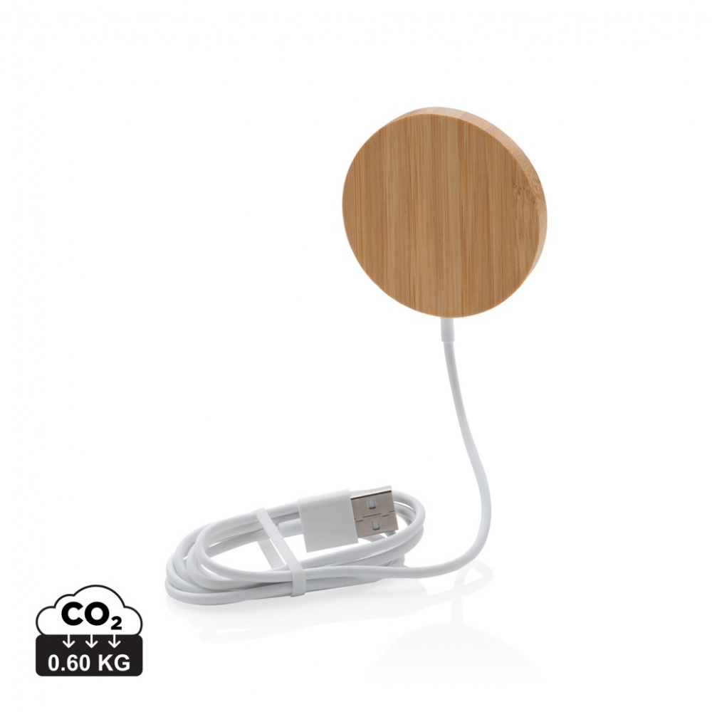 Logotrade promotional item picture of: 10W bamboo magnetic wireless charger