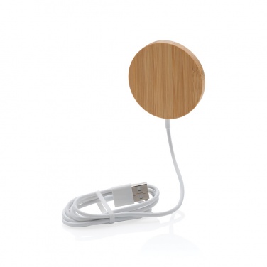 Logotrade promotional item picture of: 10W bamboo magnetic wireless charger