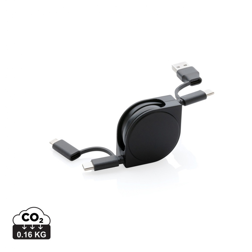 Logotrade promotional product picture of: RCS standard recycled plastic and TPE 6-in-1 cable