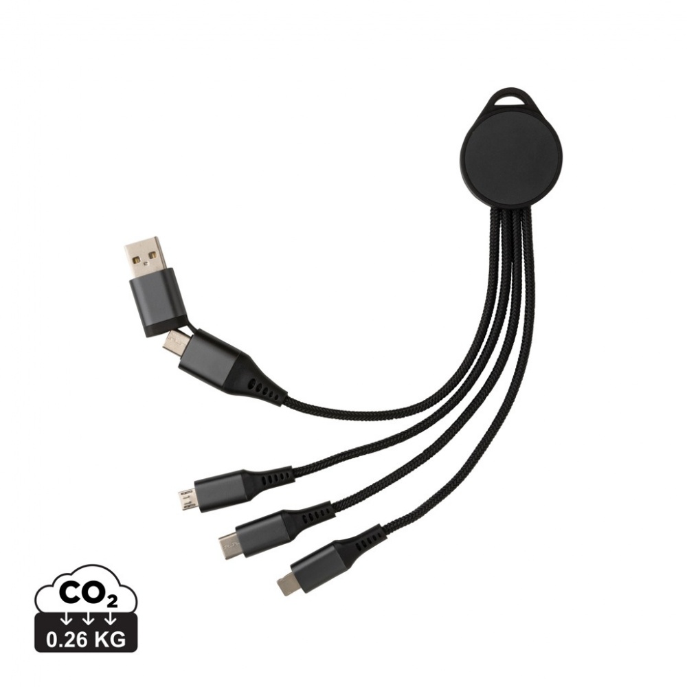 Logotrade promotional product image of: Terra RCS recycled aluminium 6-in-1 charging cable