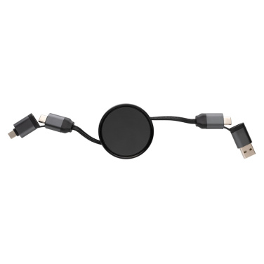 Logotrade promotional item picture of: Terra RCS recycled aluminium retractable 6 in 1 cable