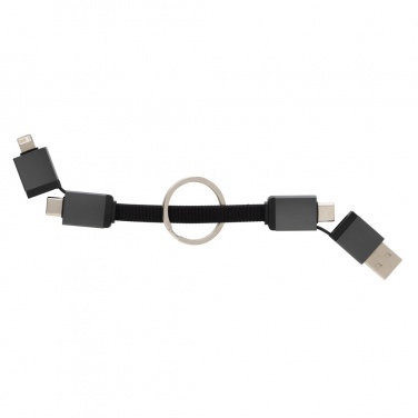 Logo trade promotional products image of: Terra recycled aluminum 4 in 1 60W fast charging cable