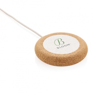 Logo trade corporate gifts picture of: Cork and Wheat 5W wireless charger