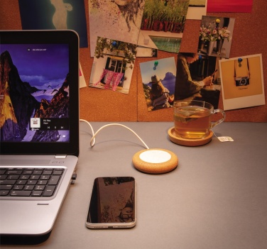 Logotrade promotional items photo of: Cork and Wheat 5W wireless charger