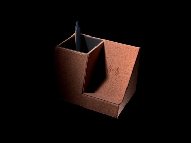 Logotrade promotional product image of: Cork pen holder and 5W wireless charger