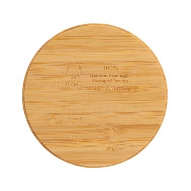 Logo trade advertising products image of: Bamboo 5W round wireless charger