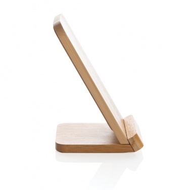 Logo trade business gifts image of: Bamboo 5W wireless charging stand