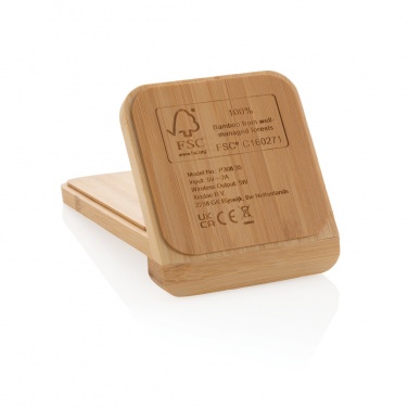 Logotrade advertising product picture of: Bamboo 5W wireless charging stand