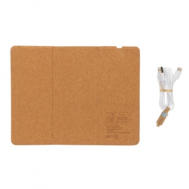 Logotrade promotional gift picture of: 10W wireless charging cork mousepad and stand