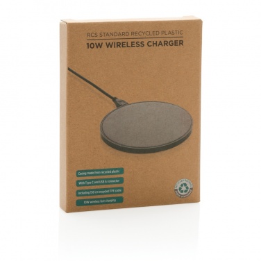 Logotrade promotional item picture of: RCS standard recycled plastic 10W wireless charger