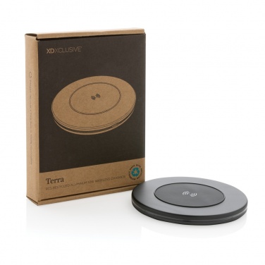 Logo trade promotional gifts picture of: Terra RCS recycled aluminium 10W wireless charger