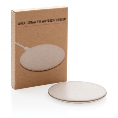 Logo trade business gifts image of: 5W Wheat straw wireless charger