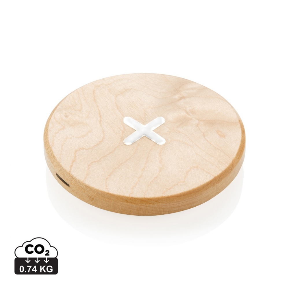 Logo trade promotional giveaways picture of: 5W wood wireless charger