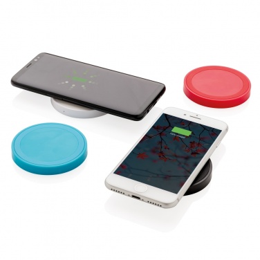 Logo trade business gifts image of: 5W wireless charging pad round