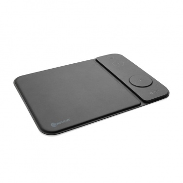 Logo trade promotional giveaway photo of: Swiss peak RCS recycled PU 15W 3 in 1 charging mousepad