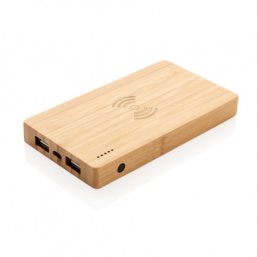 Logotrade promotional gift image of: Bamboo 4.000 mAh wireless 5W Powerbank