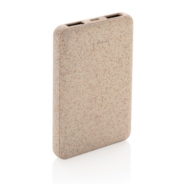 Logo trade business gift photo of: Wheat Straw 5.000 mAh Pocket Powerbank