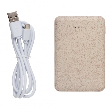 Logotrade advertising product picture of: Wheat Straw 5.000 mAh Pocket Powerbank