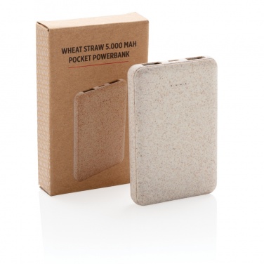 Logotrade promotional merchandise image of: Wheat Straw 5.000 mAh Pocket Powerbank