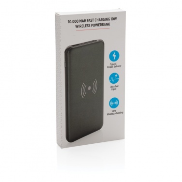 Logotrade promotional item picture of: 10.000 mAh Fast Charging 10W Wireless Powerbank with PD