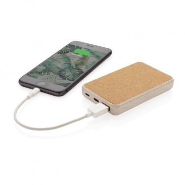 Logo trade promotional giveaway photo of: Cork and Wheat 5.000 mAh pocket powerbank
